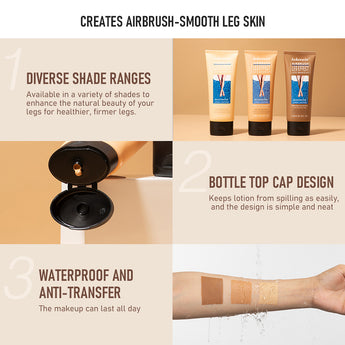 Airbrush Legs Leg Makeup Lotion creating smooth, even-toned leg skin