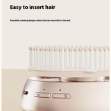 Circular comb teeth of electric hair brush for smooth detangling.