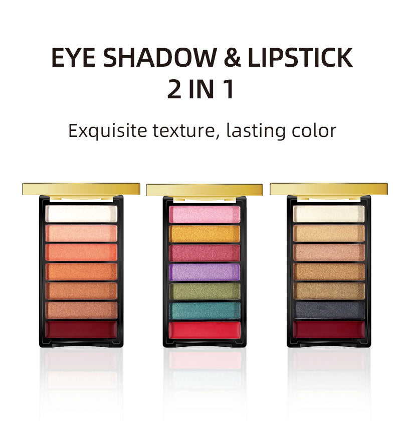 Seven Color Eye Shadow Palette - Pearl Light, High Gloss, Magenta