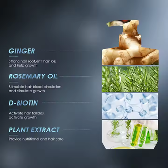 Key ingredients listed for hair care benefits.