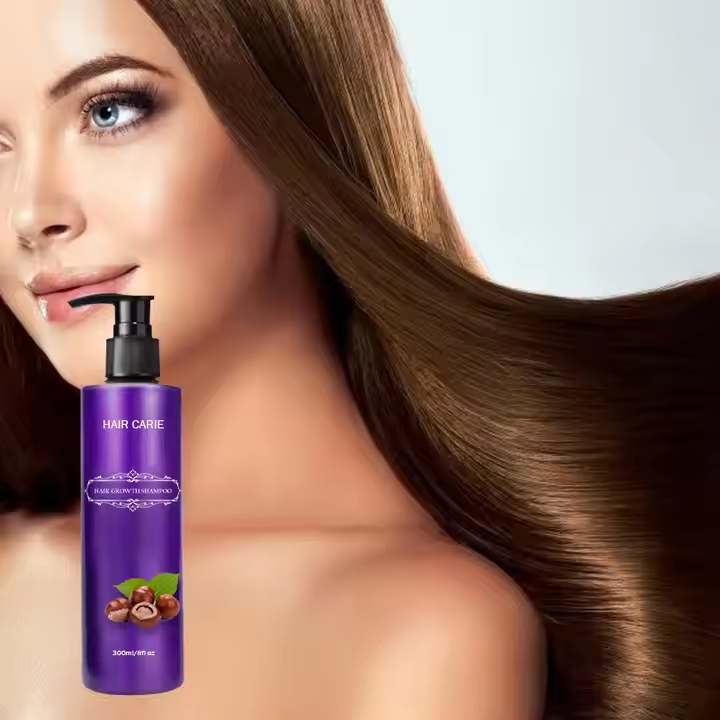 Model with healthy hair using sulfate-free rosemary hair oil