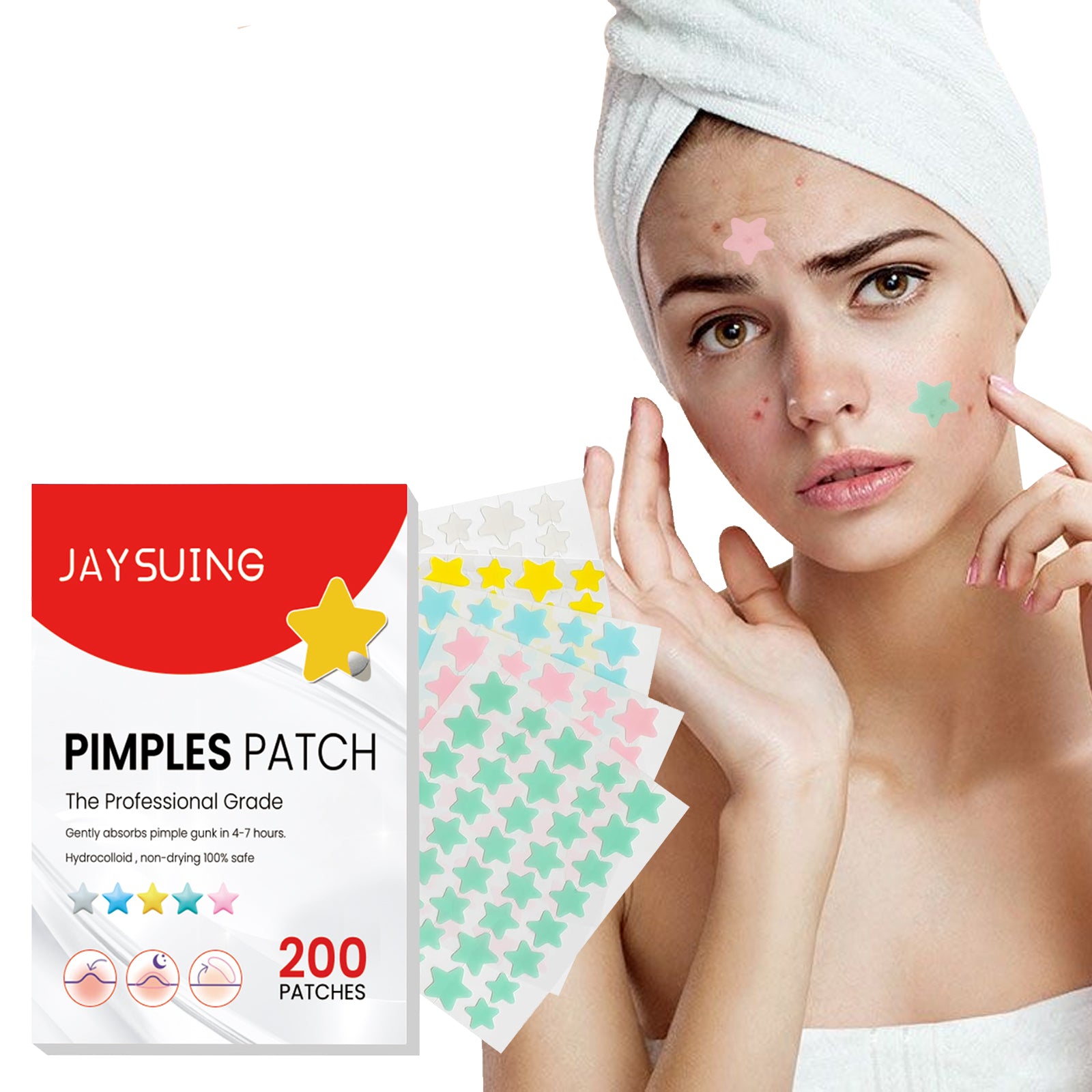 Pimple Patches for Face - Hydrocolloid Acne Covers, Colorful Spot Stickers