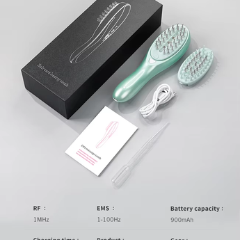 Packaging of the hair loss treatment comb for hair growth.