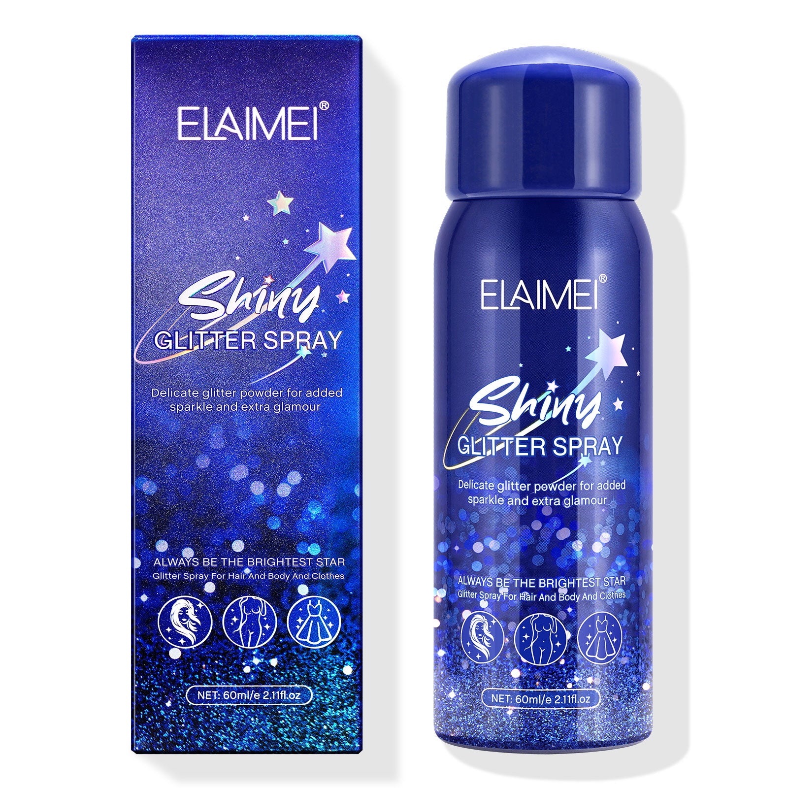Body & Hair Glitter Spray, Quick-Drying, Long-Lasting, for Makeup & Festivals