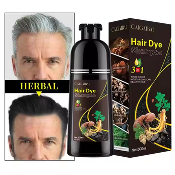 Real shot of Black Shampoo Ginseng Herbal Hair Dye for Men & Women