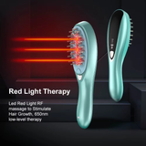 Red light therapy feature of the hair growth treatment comb.