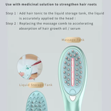 Step-by-step usage of the hair loss treatment comb.