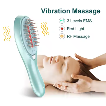 Vibration massage feature of the hair growth treatment comb.