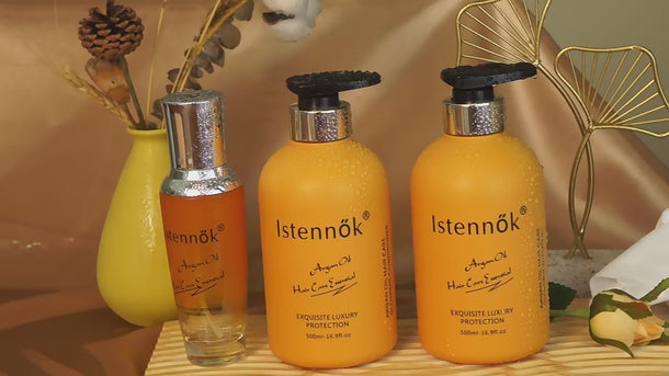 Real-time video footage of using argan oil shampoo